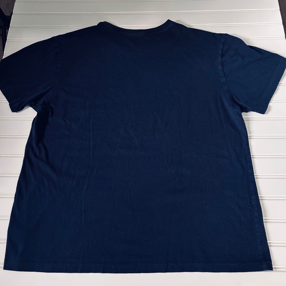 Polo Ralph Lauren Crewneck T-Shirt Men Large Navy Blue Short Sleeve Red Pony - Picture 11 of 11